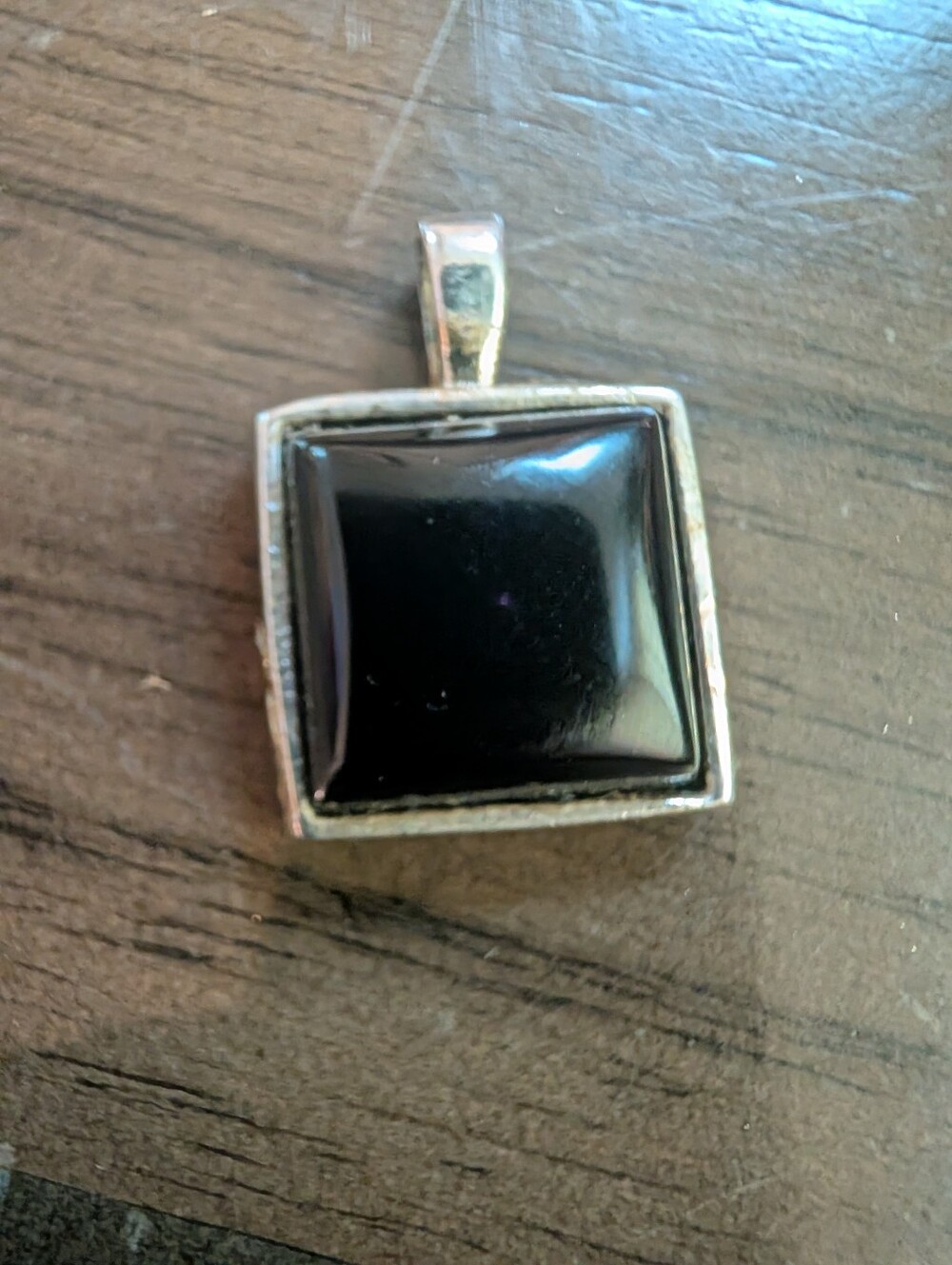 925 Silver Pendant Black Square Onyx Pendant Necklace - Women’s Jewelry